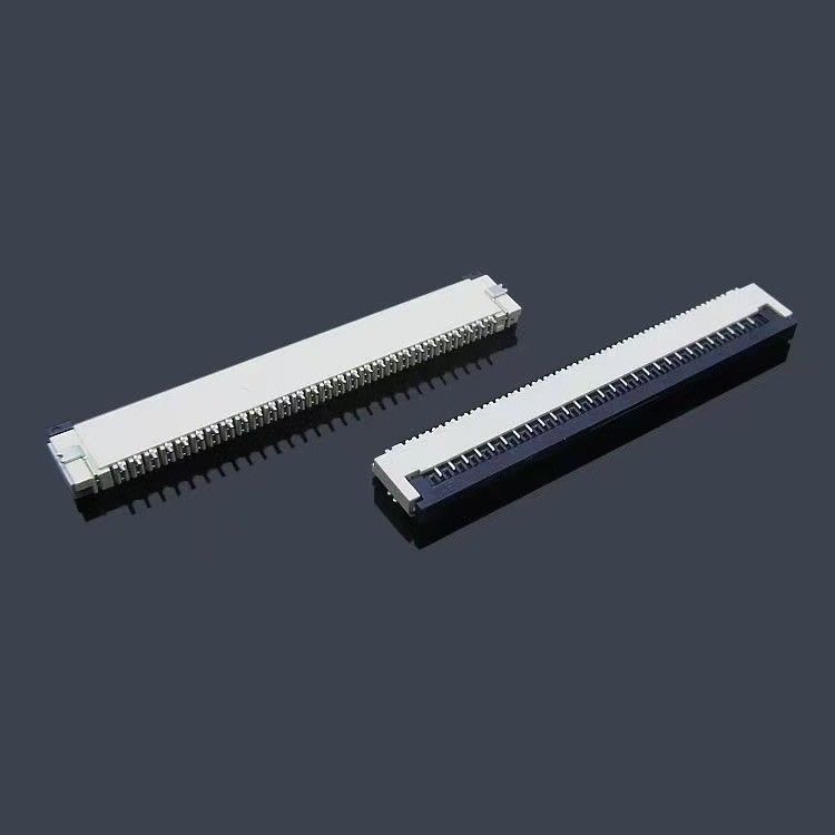 Konektor FPC/FFC Flip Belakang Depan SMT ZIF Flip FPC dengan 4-60 Pin, Pitch 0.3/0.5/1.0 mm