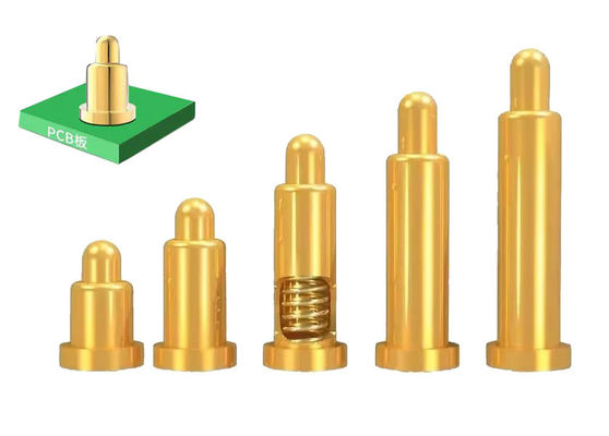 SMT Tipe Pogo Pin 2mm Emas Palted SUS304 Spring Pogo Pin