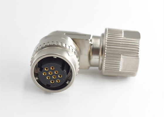 Sudut Kanan Solder Wire Plug Penghubung Kawat Bulat 10 Pin Untuk Kabel Servo Brake