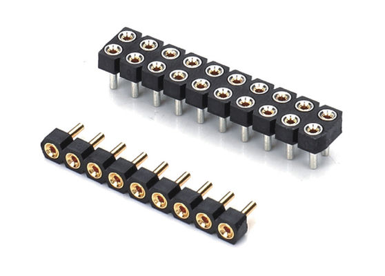 2.0mm Mesin Bulat Wanita Pin Header Konektor Double Row PCB H2.8mm 7.4mm